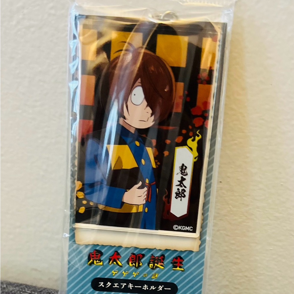 Anime Character Gegege no Kitaro Keychain Square keyholder Acrylic Keychain